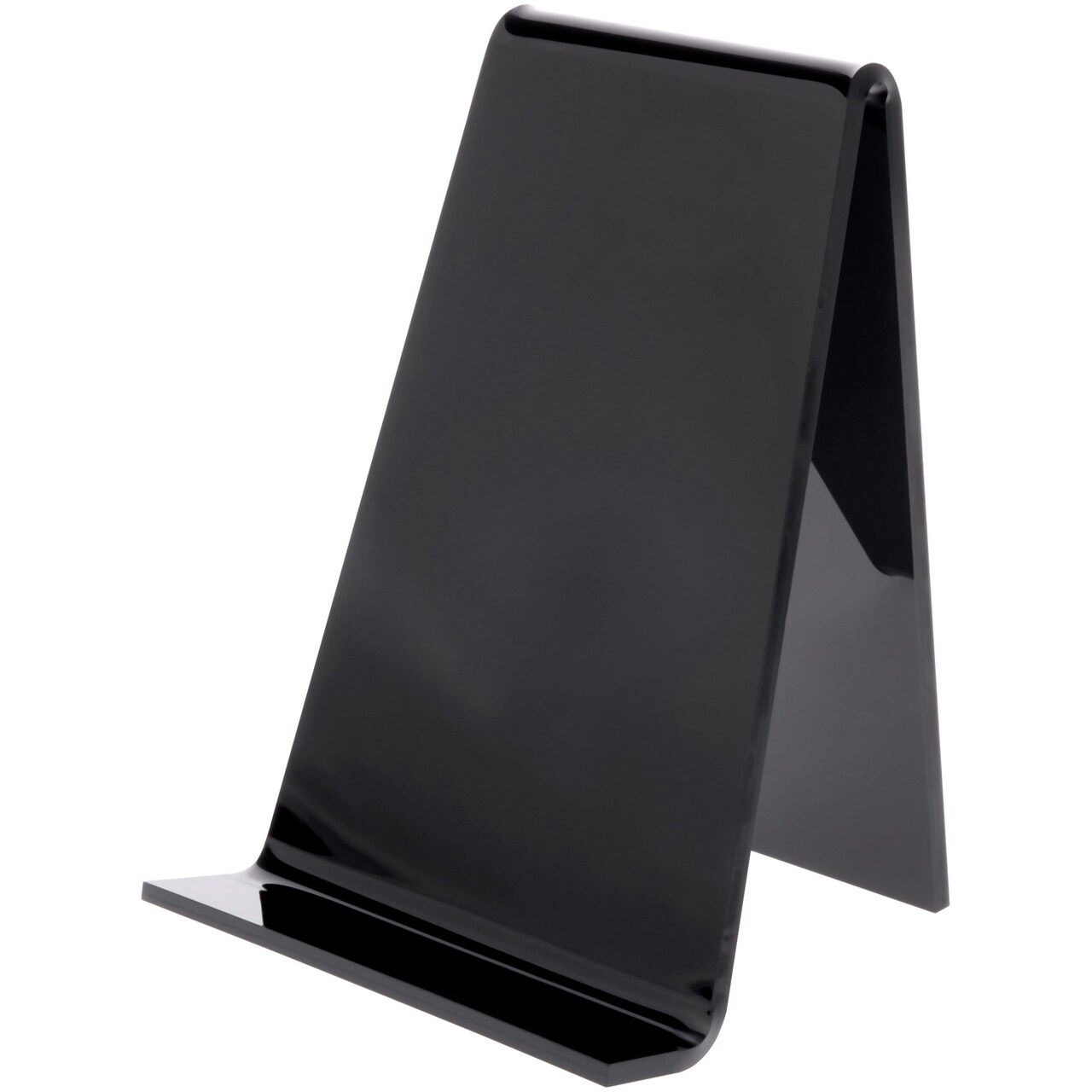 Plymor Black Acrylic Book Easel with 1.125" Flat Ledge, 6" W x 5" D x 7.25" H